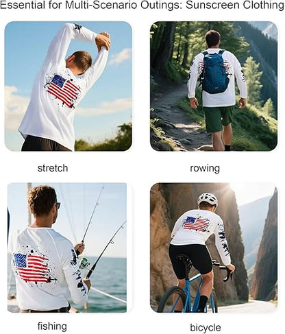 New White-Flag Design UPF 50+ Sunscreen Shirt