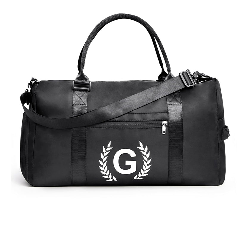 Black Gym Bag for Women, Personalized Duffle Bag with Shoe Compartment, Sports Bag for Yoga & Dance with Wet Pocket and Mat Strap