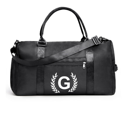 Black Gym Bag for Women, Personalized Duffle Bag with Shoe Compartment, Sports Bag for Yoga & Dance with Wet Pocket and Mat Strap