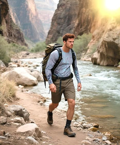 Light Grey Splash-Ink UPF 50+ Sunscreen Shirt