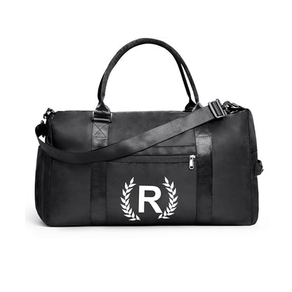 Black Gym Bag for Women, Personalized Duffle Bag with Shoe Compartment, Sports Bag for Yoga & Dance with Wet Pocket and Mat Strap