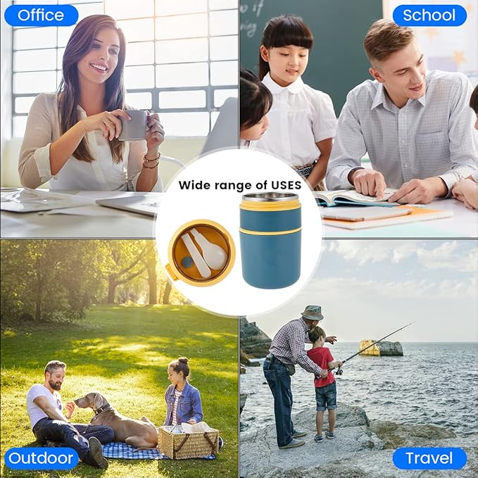 Portable Thermal Cooker Jar | 12H Heat Retention for Office & Gym | BPA-Free & Leakproof