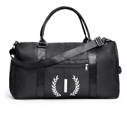 Black Gym Bag for Women, Personalized Duffle Bag with Shoe Compartment, Sports Bag for Yoga & Dance with Wet Pocket and Mat Strap