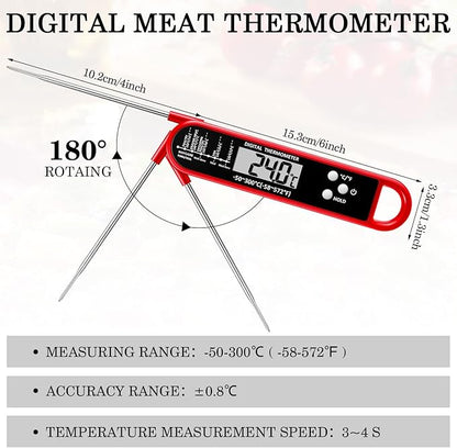 Smart Wireless Food Thermometer with App Control | Instant-Read Probe for BBQ, Baking & Frying