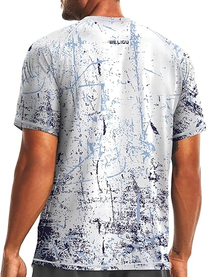 White Splash-Ink UPF 50+ Sun Protection T-Shirt