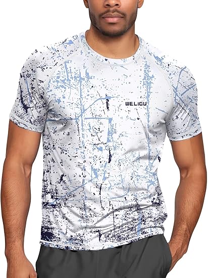 White Splash-Ink UPF 50+ Sun Protection T-Shirt