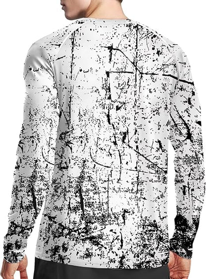 Black and White Splash-Ink UPF 50+ Sun Protection Shirt