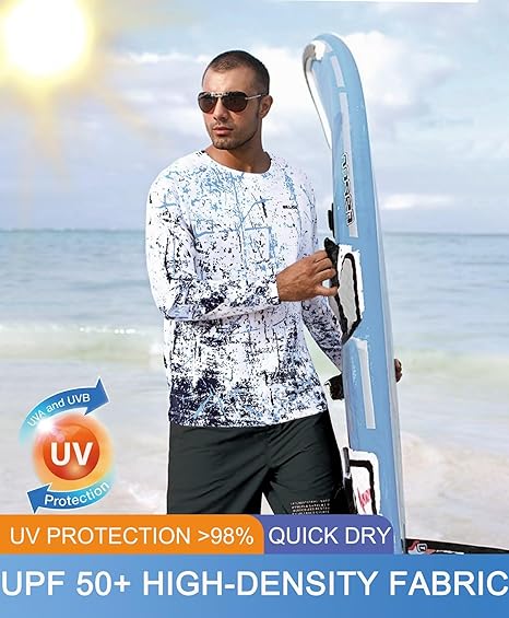 White Splash-Ink UPF 50+ Sun Protection Shirt