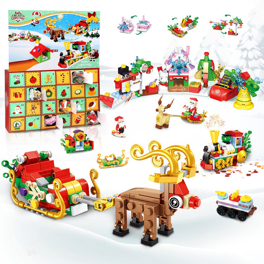 Advent Calendar Christmas Building Blocks Set,12-in-1 Countdown to Christmas Christmas Presents Thanksgiving Gifts for Adults