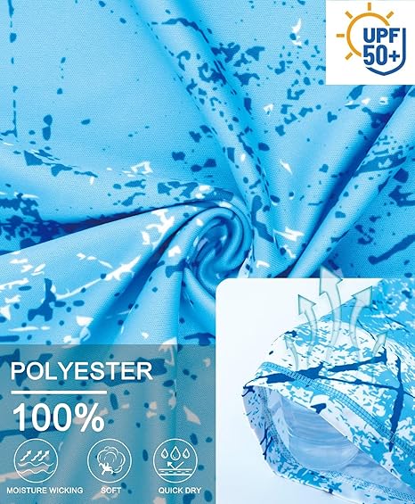 Ocean Blue Splash-Ink UPF 50+ Sunscreen T-Shirt