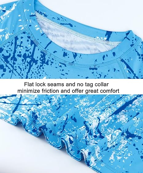 Ocean Blue Splash-Ink UPF 50+ Sunscreen T-Shirt