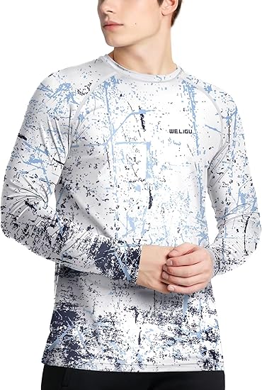 White Splash-Ink UPF 50+ Sun Protection Shirt