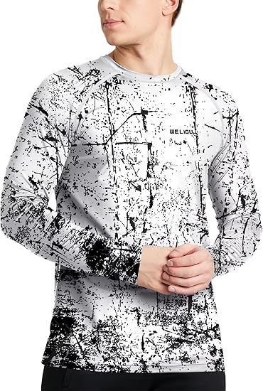 Black and White Splash-Ink UPF 50+ Sun Protection Shirt