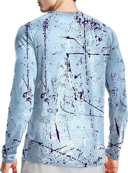 Blue Splash-Ink UPF 50+ Sunscreen Shirt