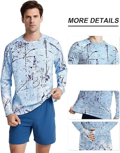 Blue Splash-Ink UPF 50+ Sunscreen Shirt