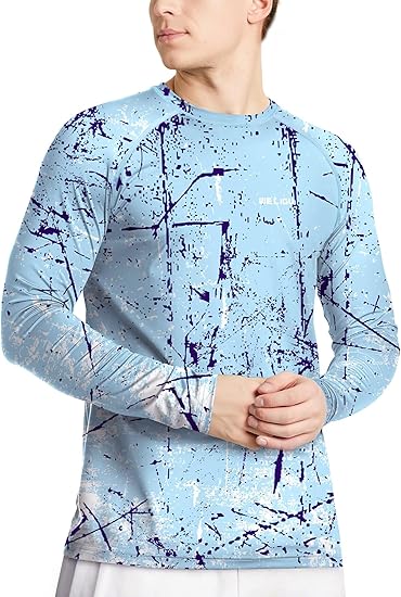Blue Splash-Ink UPF 50+ Sunscreen Shirt
