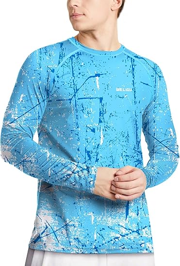 Ocean Blue Splash-Ink UPF 50+ Sunscreen Shirt