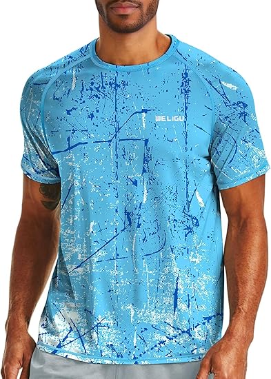 Ocean Blue Splash-Ink UPF 50+ Sunscreen T-Shirt