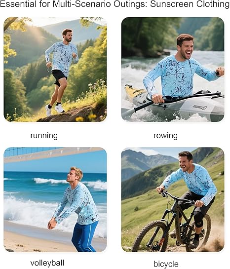 Blue Splash-Ink UPF 50+ Sunscreen Shirt