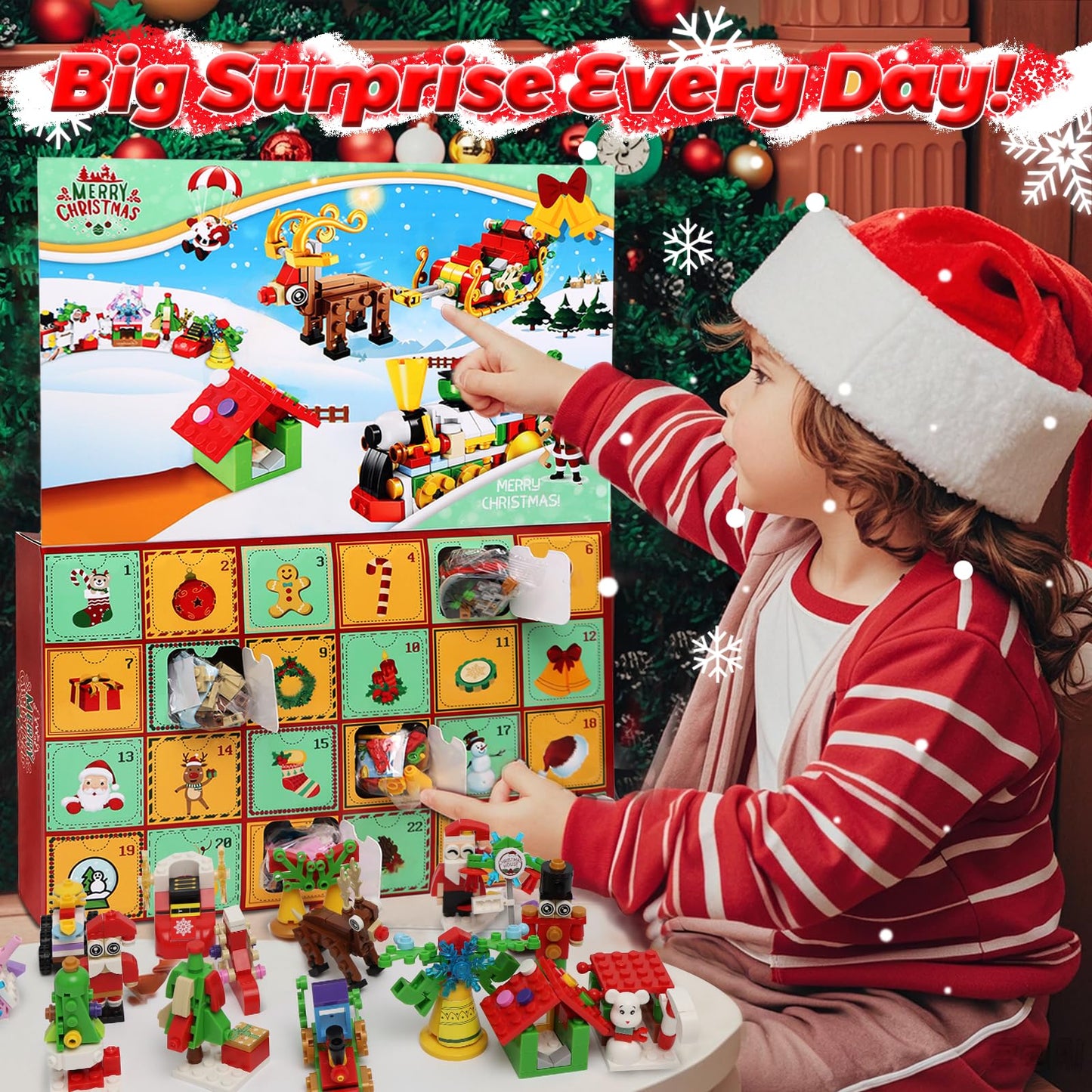 Advent Calendar Christmas Building Blocks Set,12-in-1 Countdown to Christmas Christmas Presents Thanksgiving Gifts for Adults