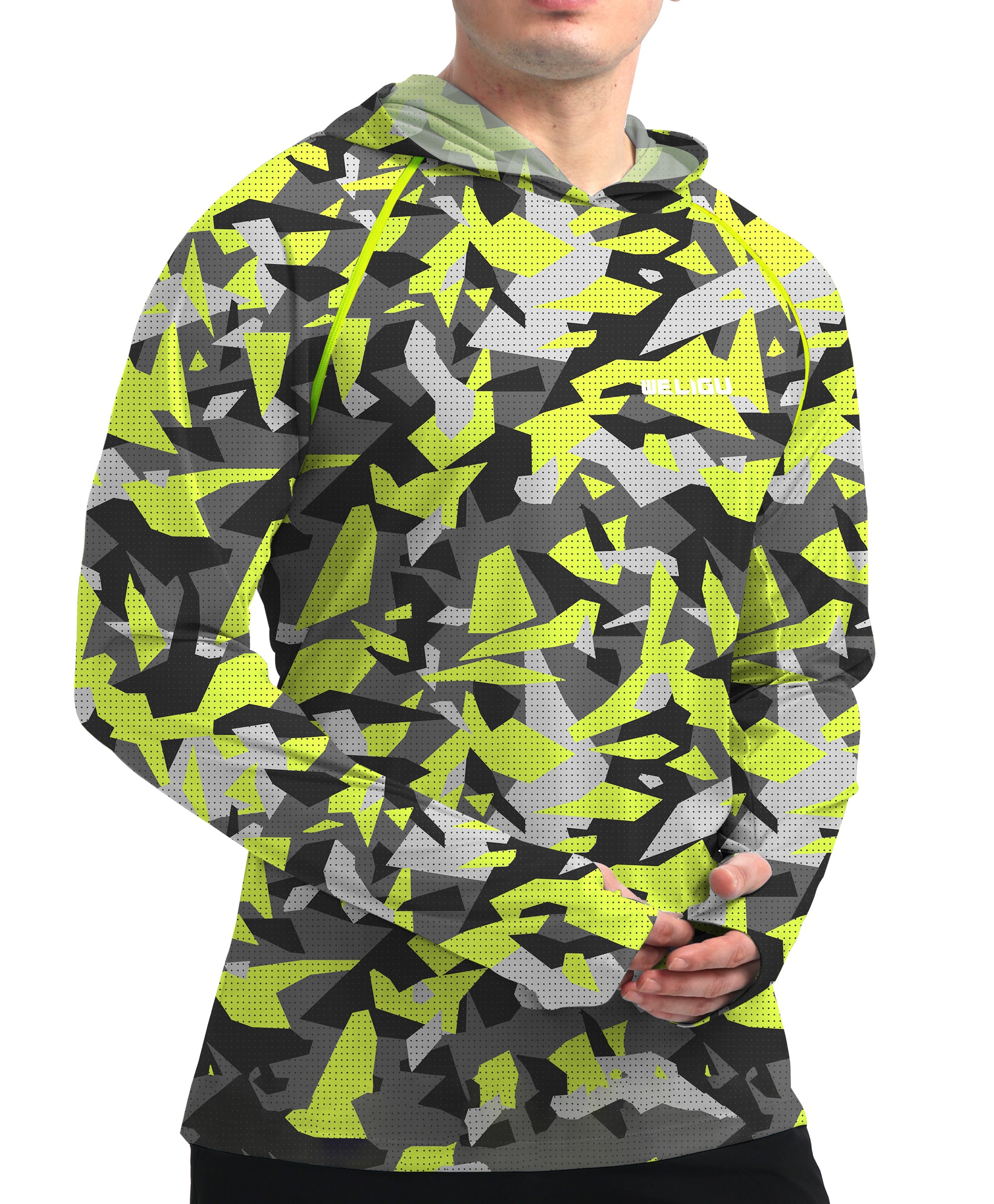 Light Green Camouflage UPF 50+ Sunscreen Hoodie