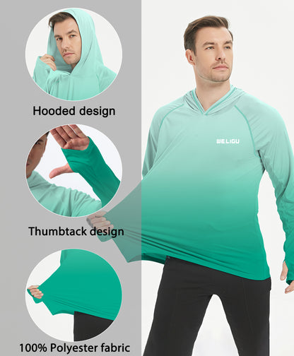 Turquoise Gradient UPF 50+ Sunscreen Hoodie