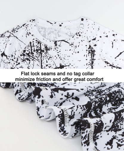 Black and White Splash-Ink UPF 50+ Sun Protection T-Shirt