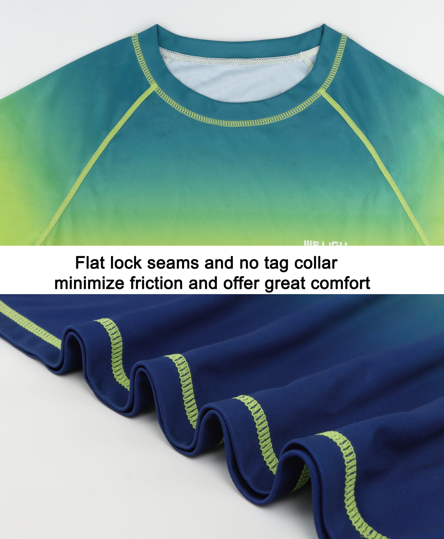 Blue-Green Gradient UPF 50+ Sunscreen T-Shirt