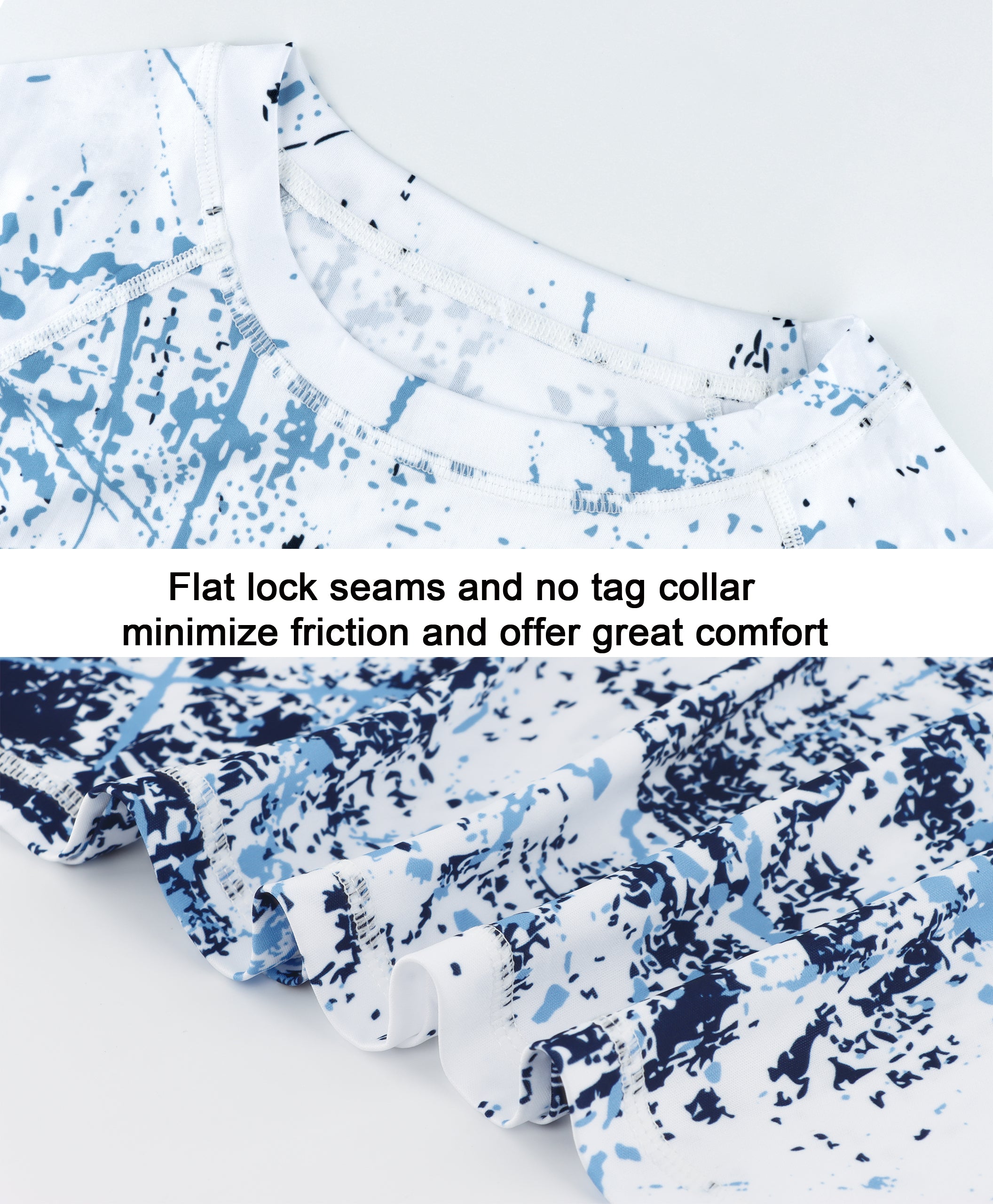 White Splash-Ink UPF 50+ Sun Protection Shirt