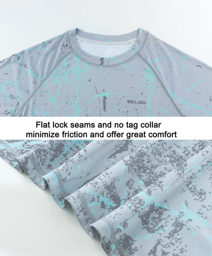 Light Grey Splash-Ink UPF 50+ Sunscreen T-Shirt