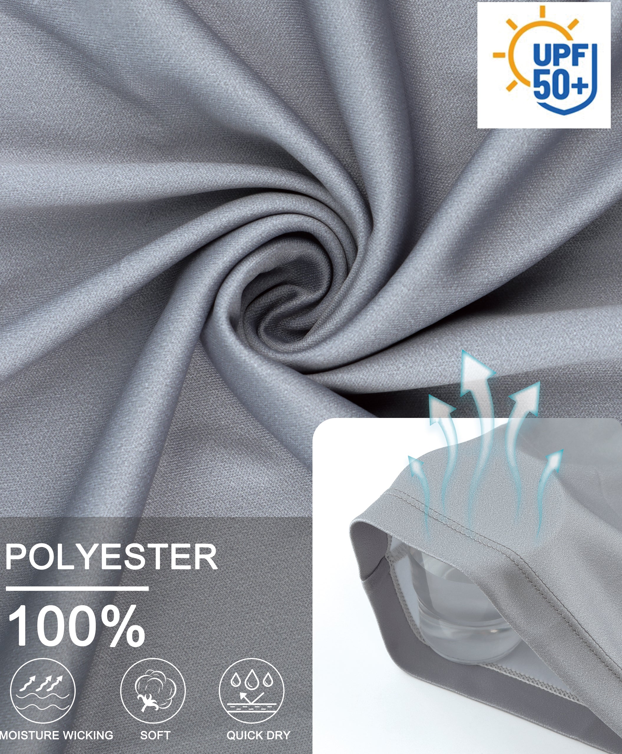 Grey Camouflage UPF 50+ Sun Protection Shirt