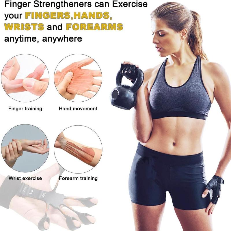 Adjustable Hand Grip Strengthener, 2-Pack Finger Exerciser and Stretcher for Strength Training and Hand Rehab, Portable Home Gym Tool for Anxiety Relief, Summer or Fall Gift for Men