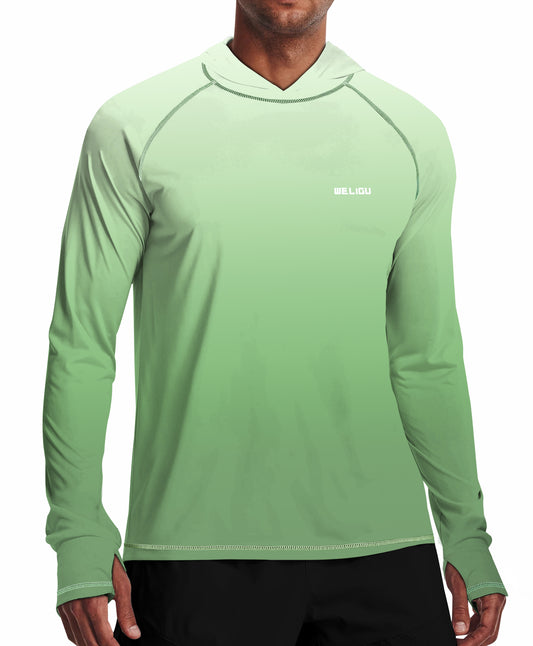 Grass Green Gradient UPF 50+ Sunscreen Hoodie