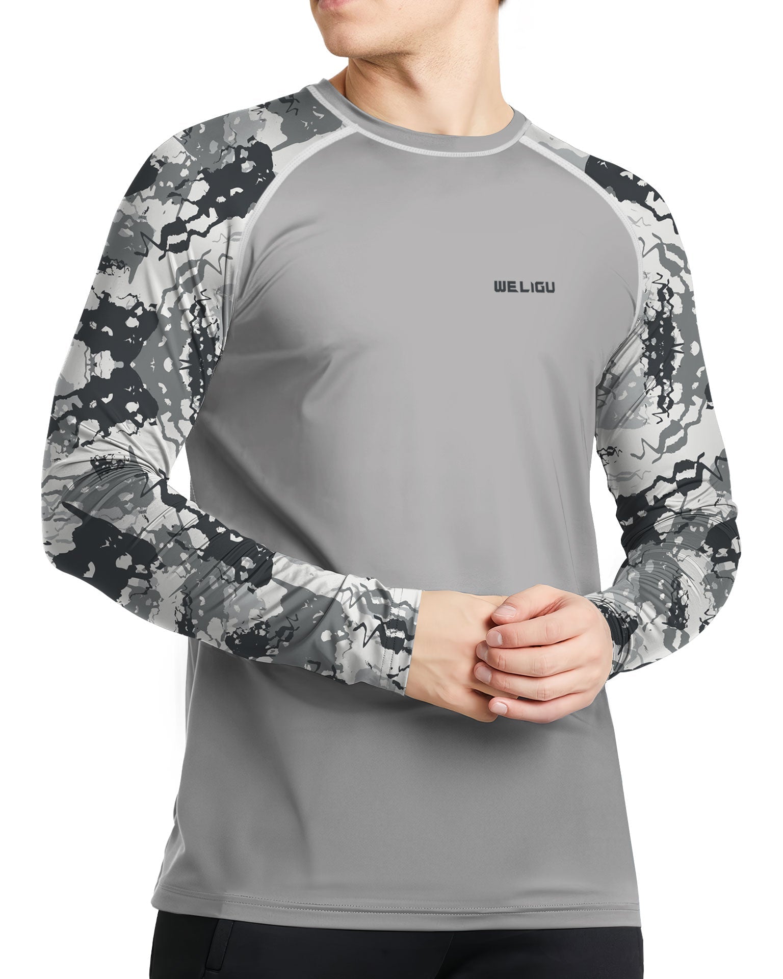 Grey Camouflage UPF 50+ Sun Protection Shirt