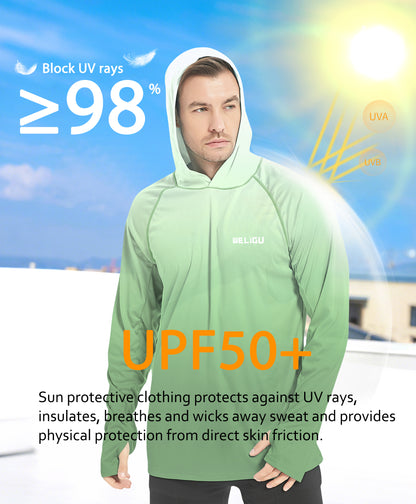 Grass Green Gradient UPF 50+ Sunscreen Hoodie