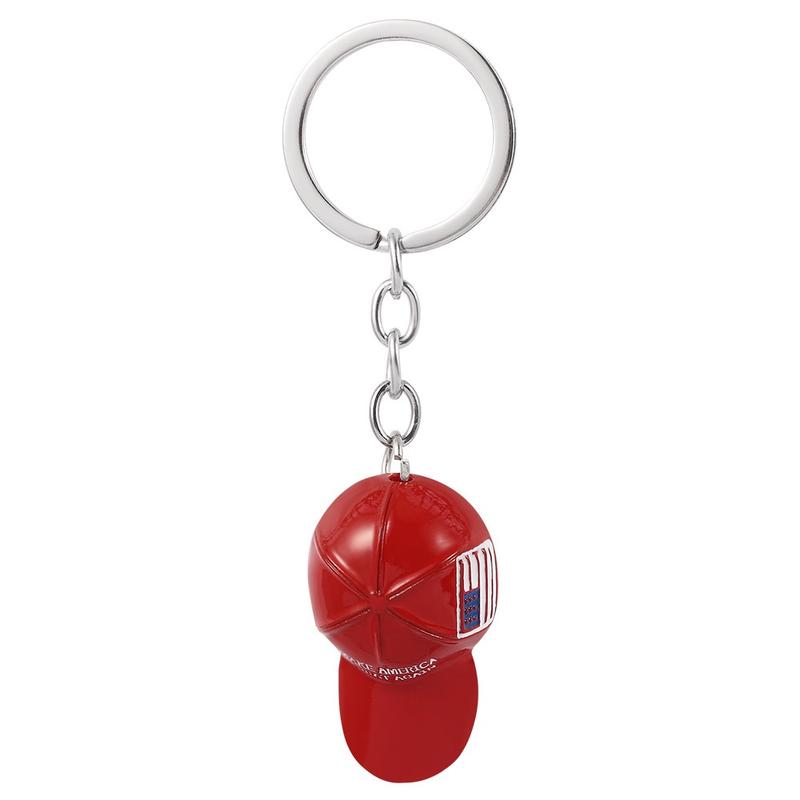 Hat Metal Keychain Baseball Cap Keychain,Metal Key Chain Keychain Ring with USA Flag,Flag Hat Metal Key Chain