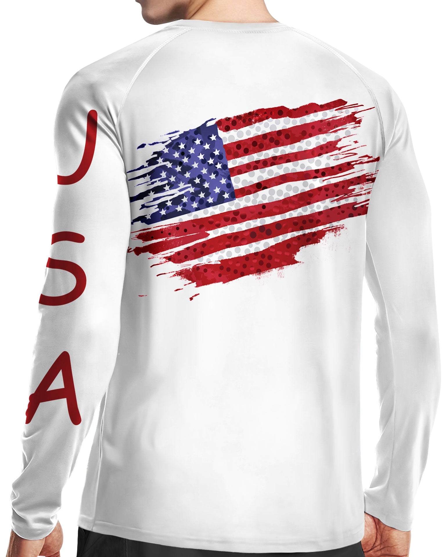 White-Flag Design UPF 50+ Sunscreen Shirt