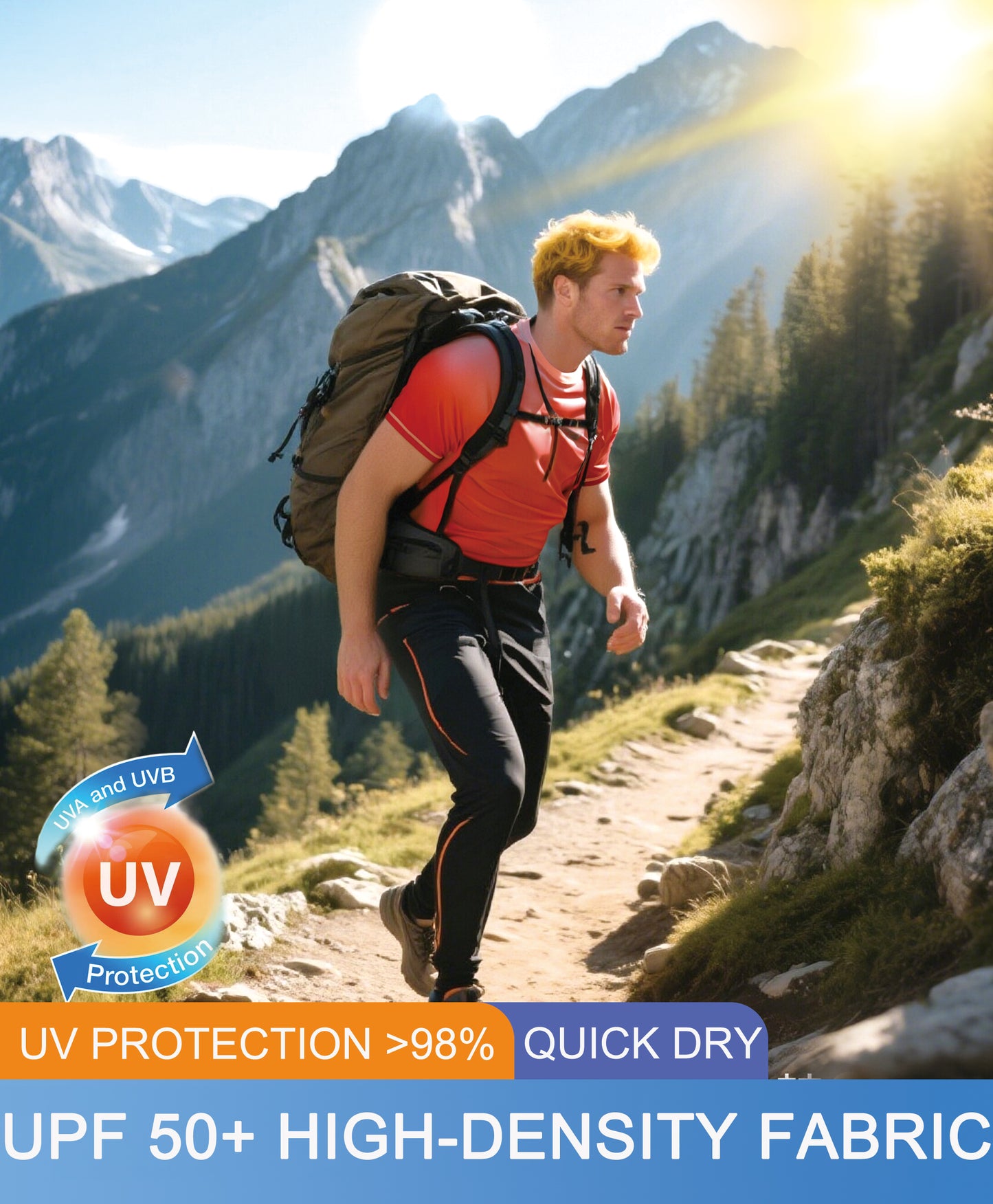 Orange Gradient UPF 50+ Sunscreen T-Shirt