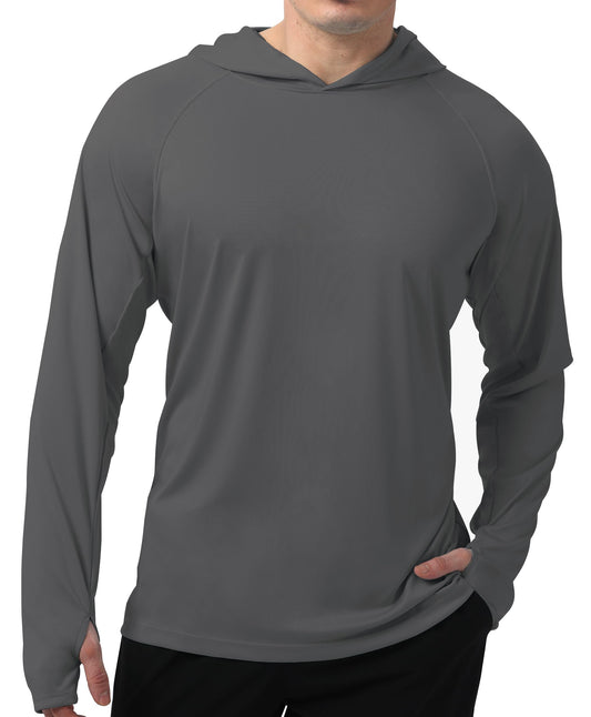 Grey Solid Color UPF 50+ Sunscreen Hoodie