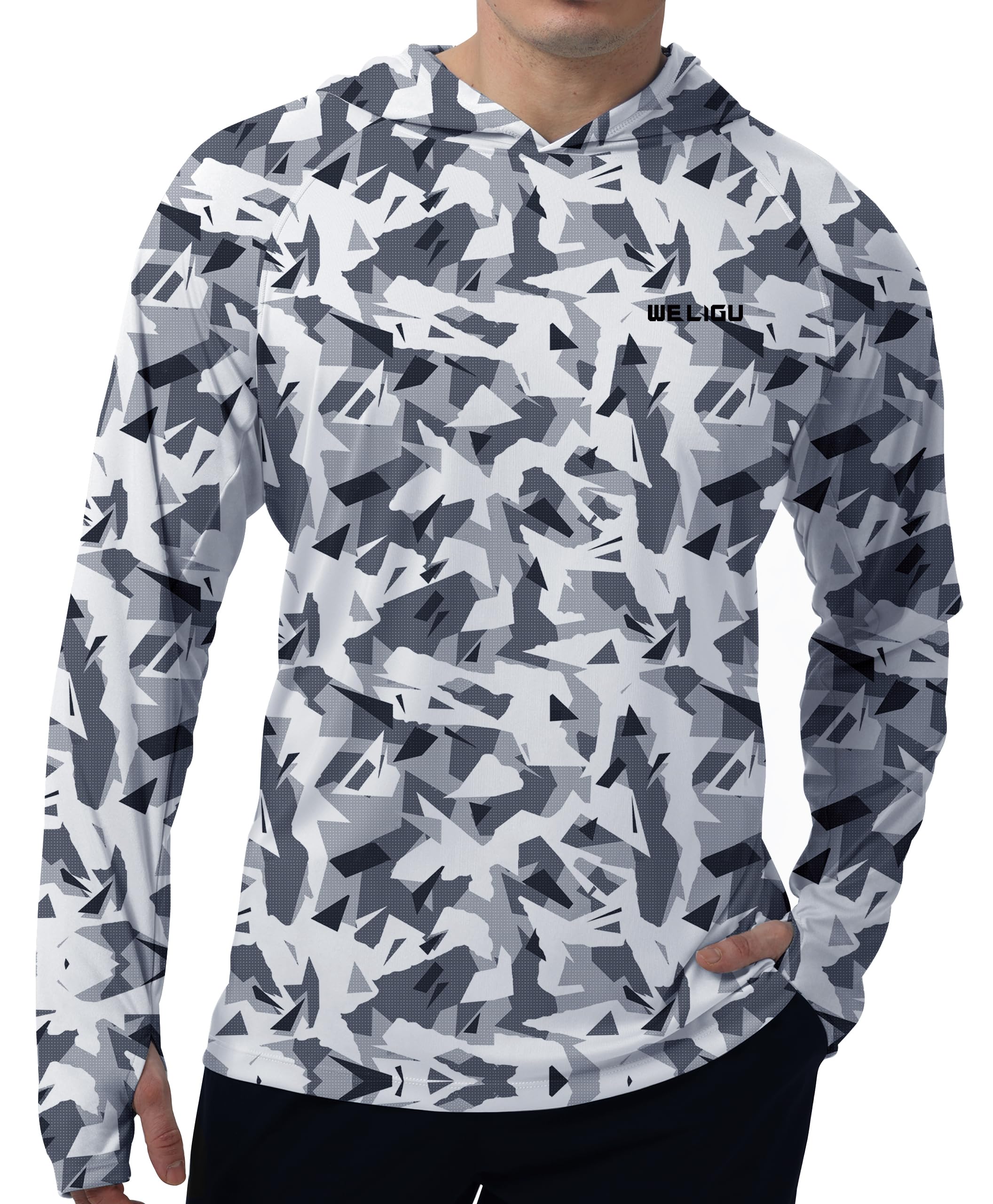 Grey Camouflage UPF 50+ Sunscreen Hoodie