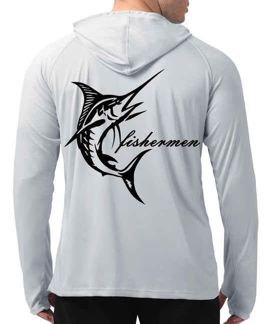 Grey-Fish Design UPF 50+ Sunscreen Hoodie