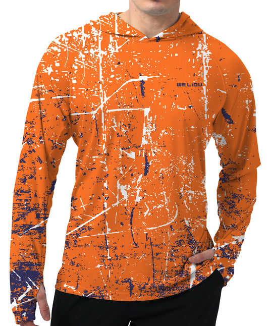 Orange Splash-Ink UPF 50+ Sunscreen Hoodie