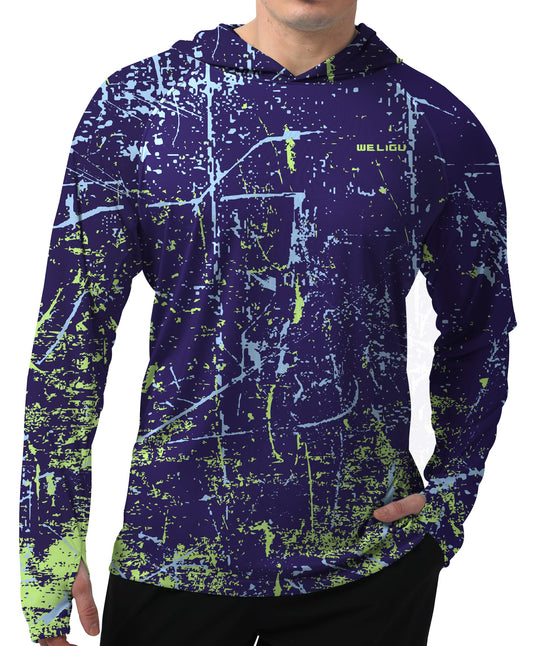 Purple Splash-Ink UPF 50+ Sunscreen Hoodie