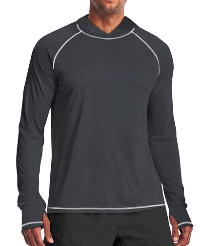 Line Grey Solid Color UPF 50+ Sunscreen Hoodie