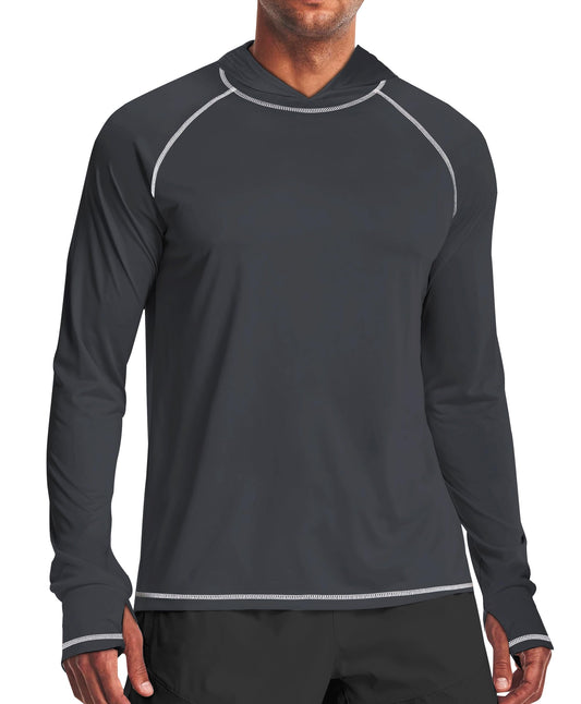 Line Grey Solid Color UPF 50+ Sunscreen Hoodie