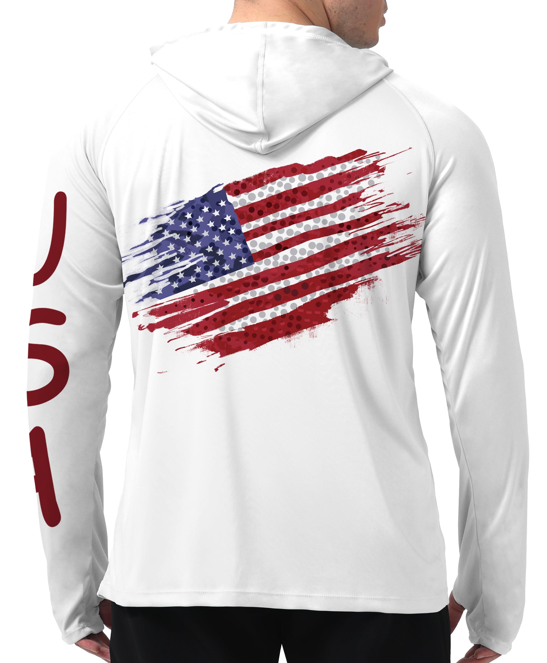 White-Flag Design UPF 50+ Sunscreen Hoodie