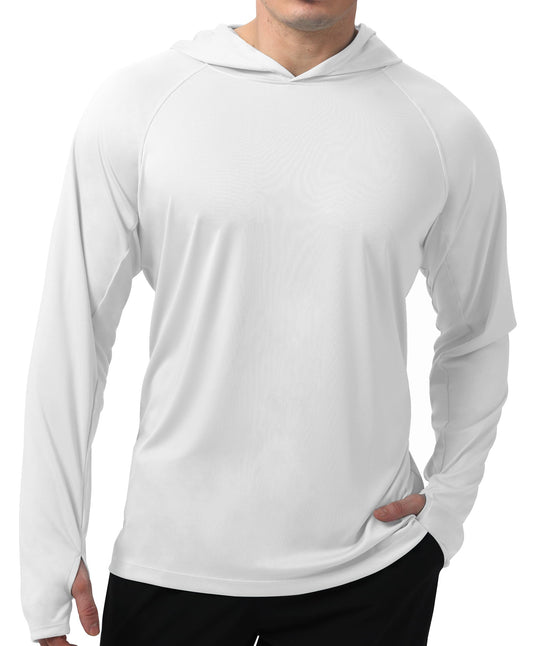 White Solid Color UPF 50+ Sunscreen Hoodie