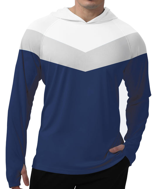 Blue Color Block UPF 50+ Sunscreen Hoodie