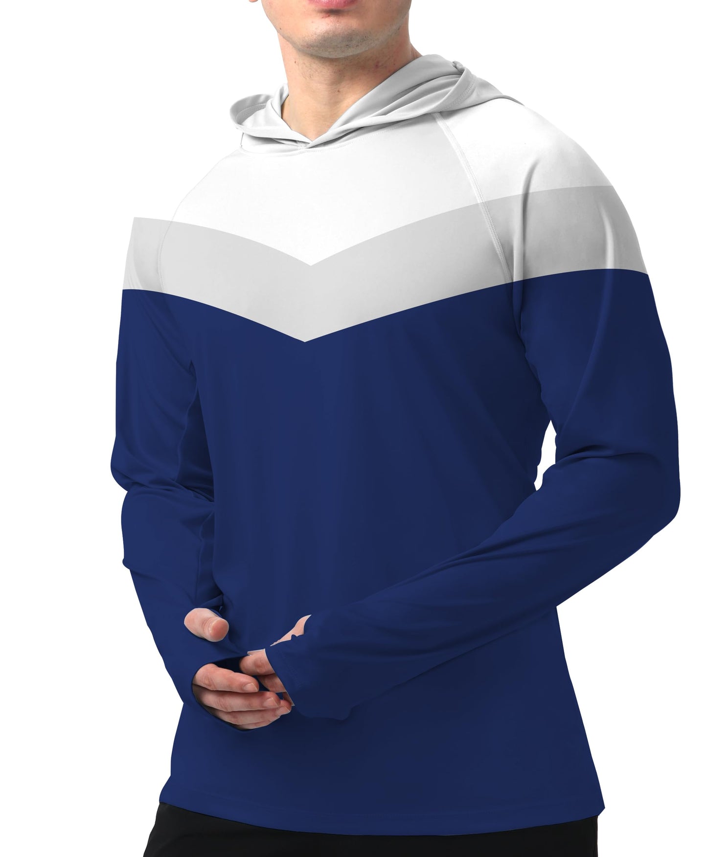 Blue Color Block UPF 50+ Sunscreen Hoodie