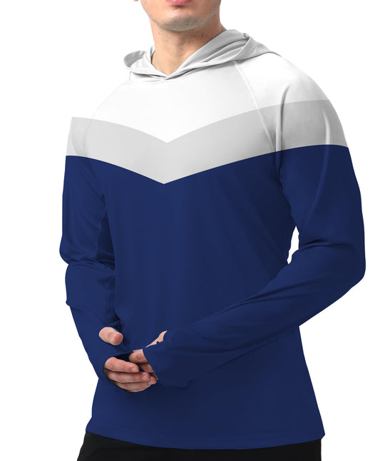Blue Color Block UPF 50+ Sunscreen Hoodie